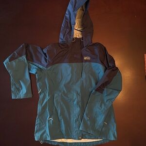 REI Teal and Navy Raincoat 2.5L